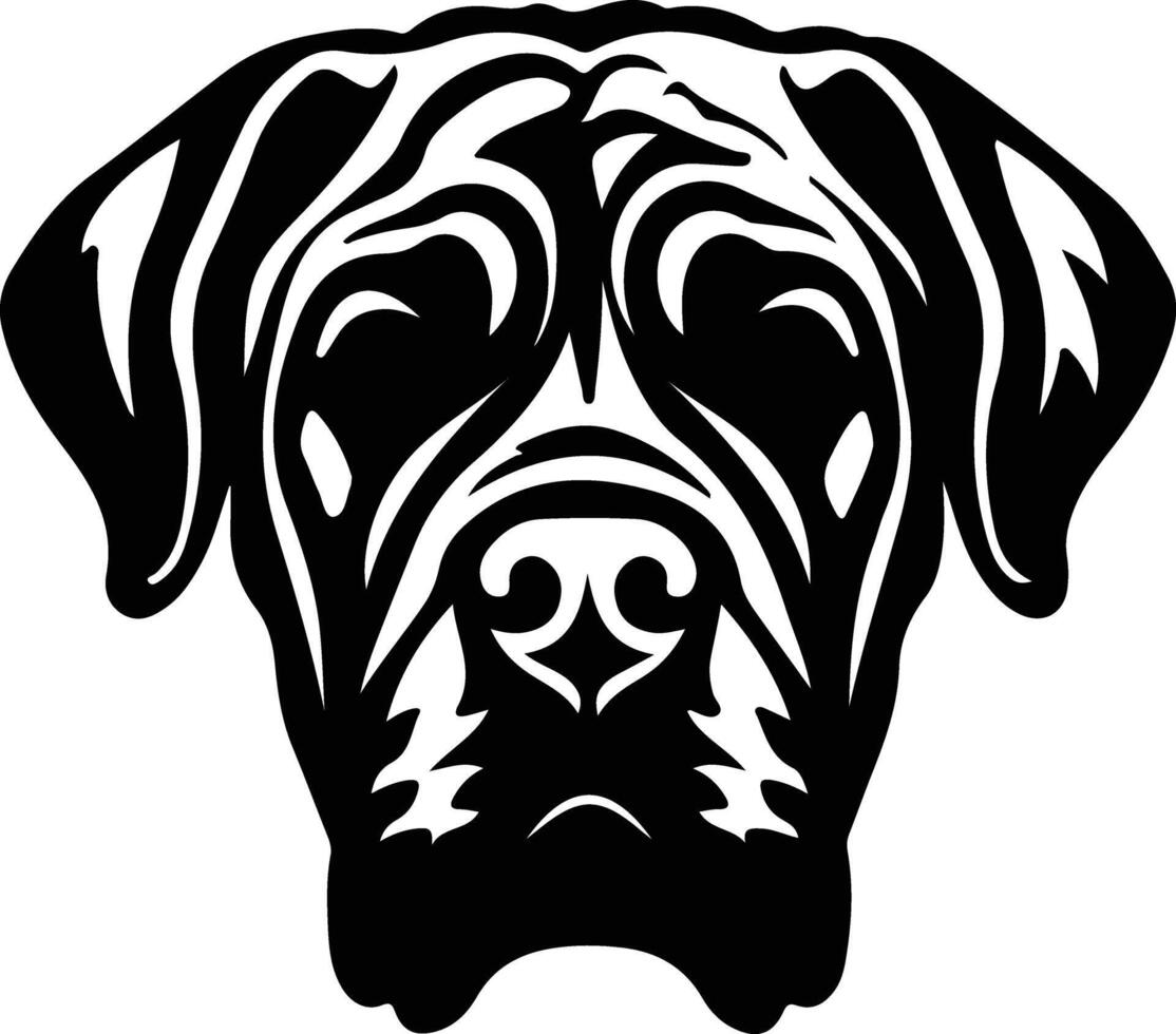 mastiff zwart silhouet vector