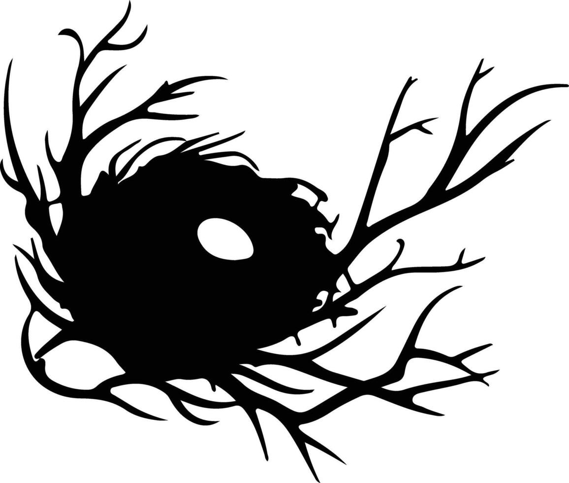 nest zwart silhouet vector