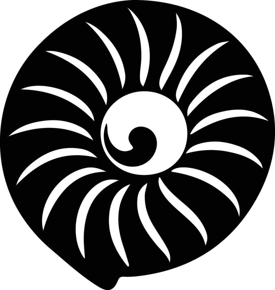 nautilus zwart silhouet vector