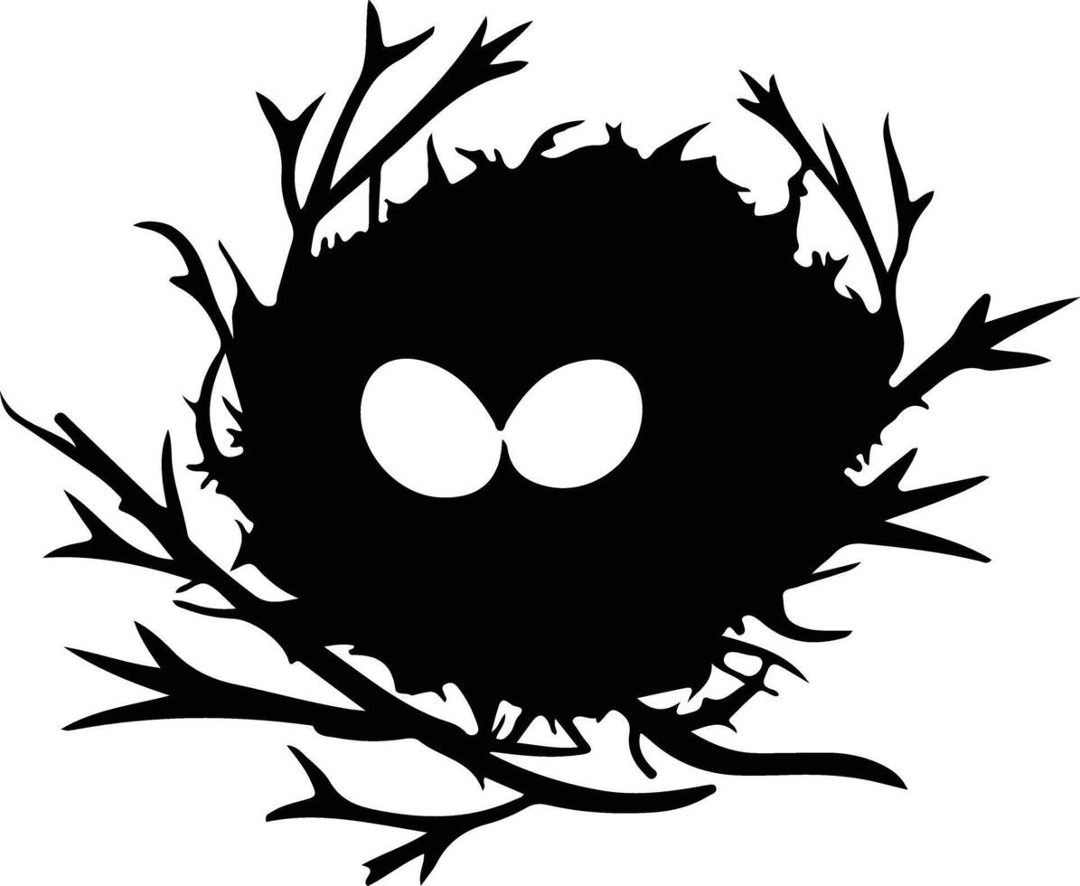 nest zwart silhouet vector