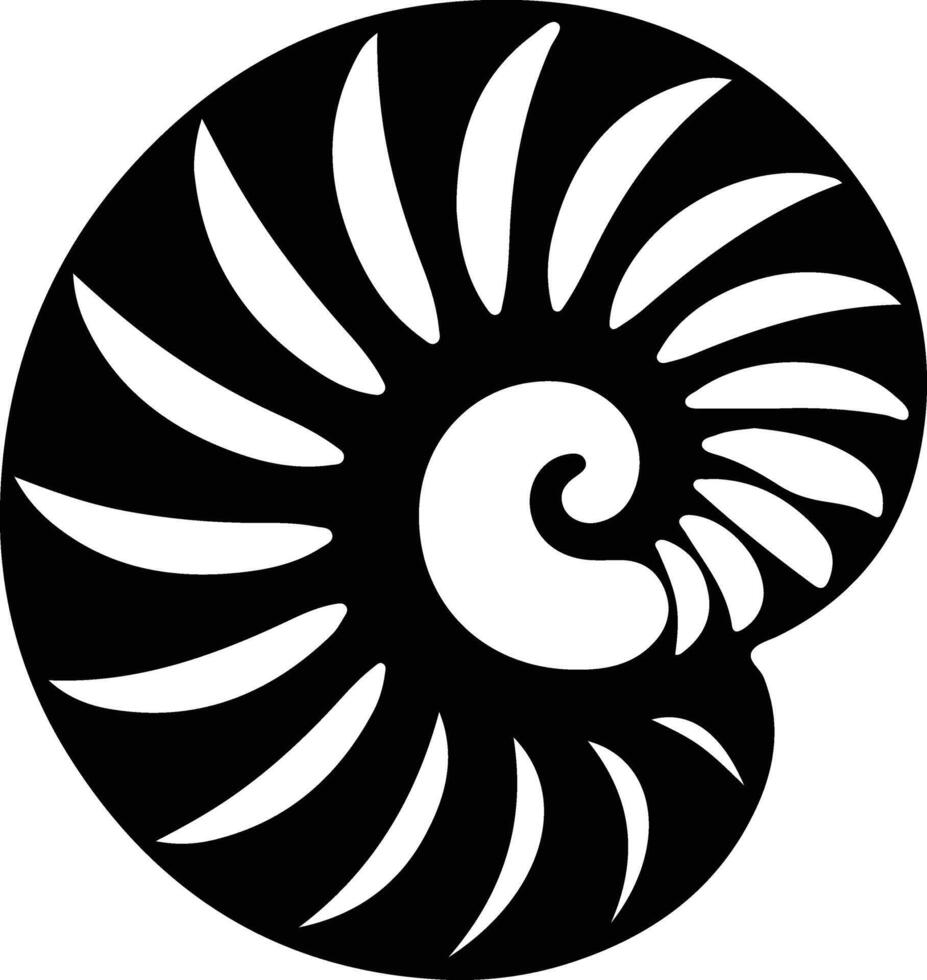 nautilus zwart silhouet vector