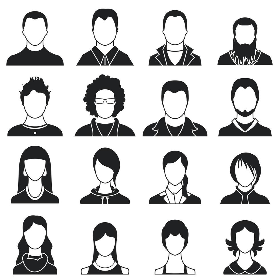 avatars instellen pictogrammen vector