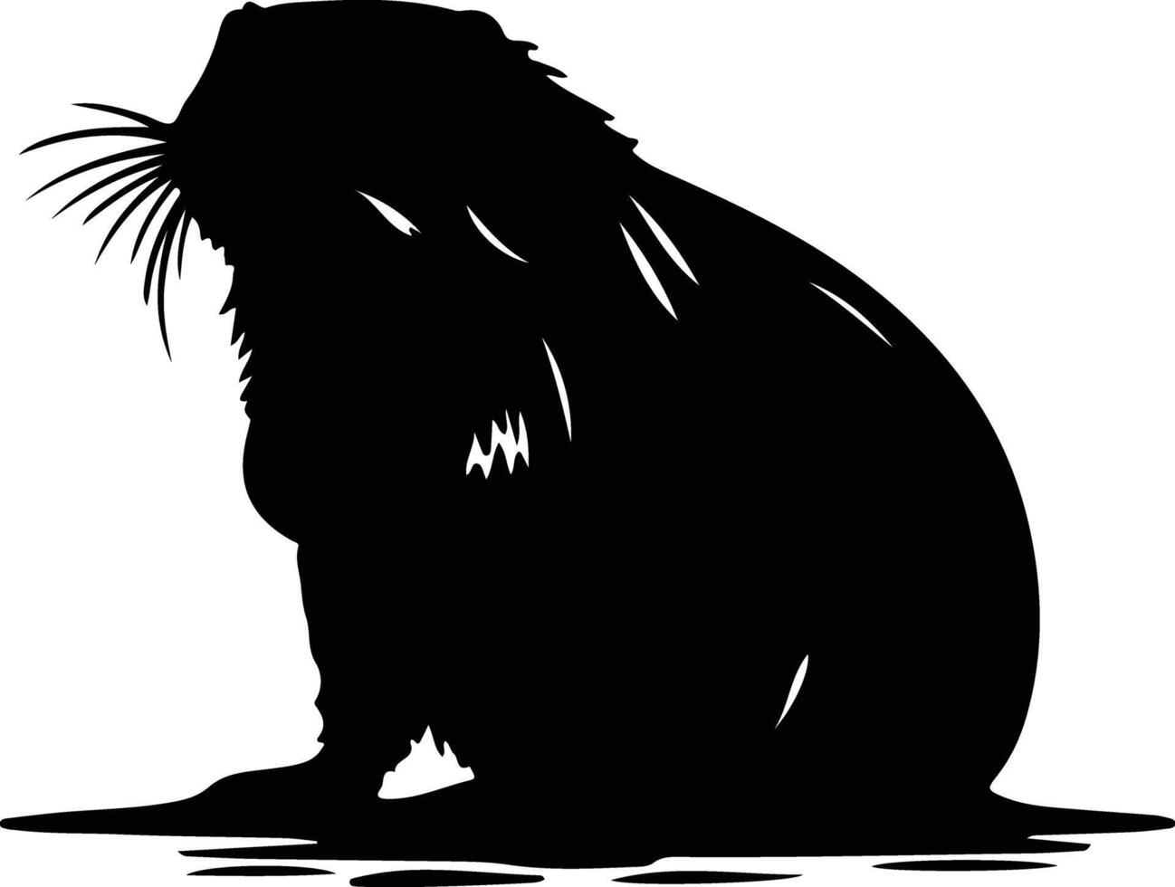 nutria zwart silhouet vector