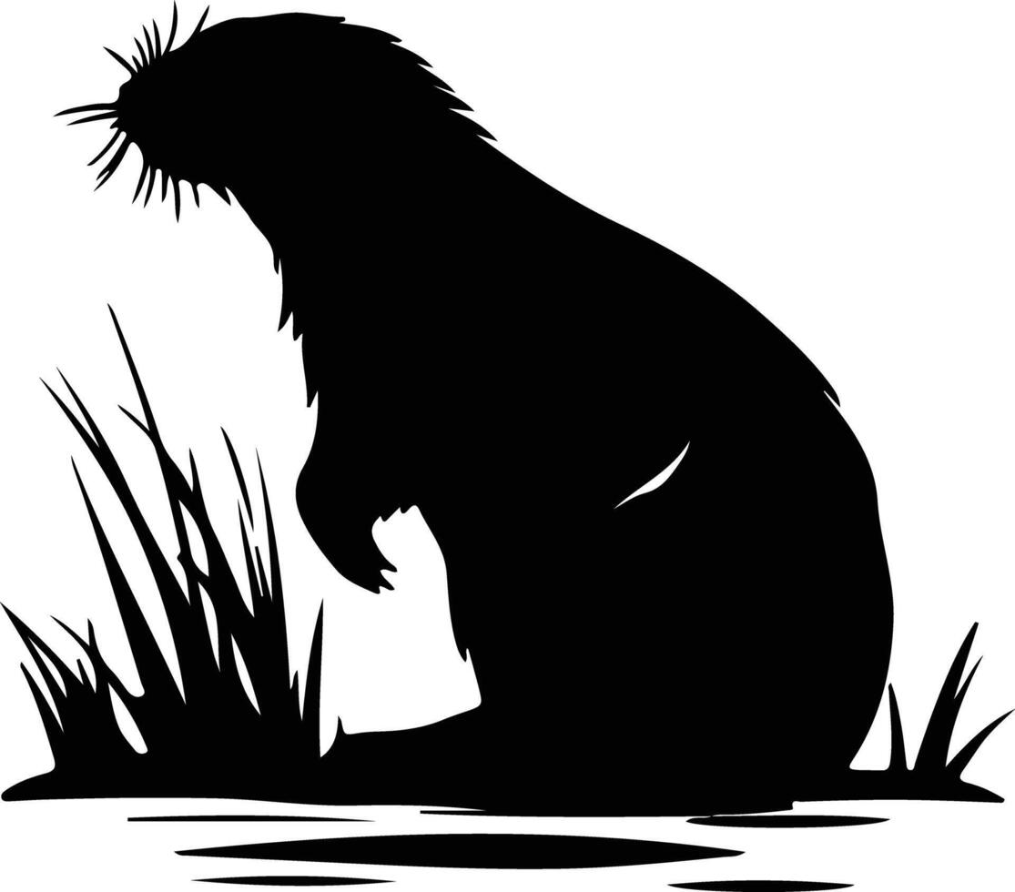 nutria zwart silhouet vector