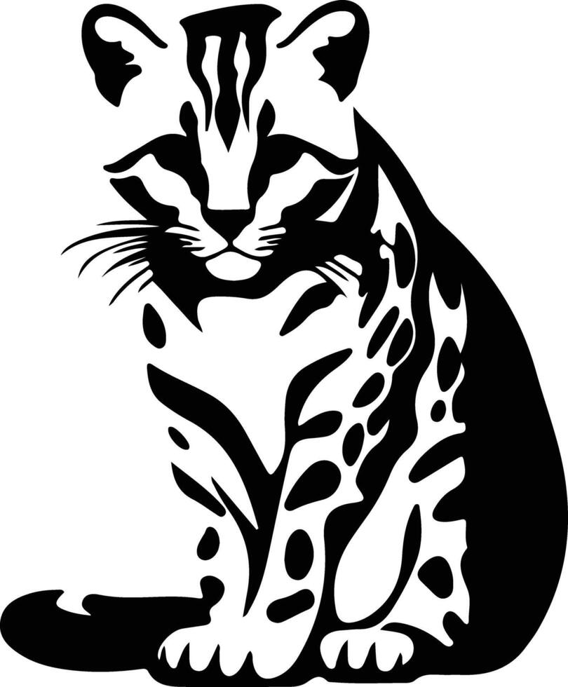 ocelot zwart silhouet vector