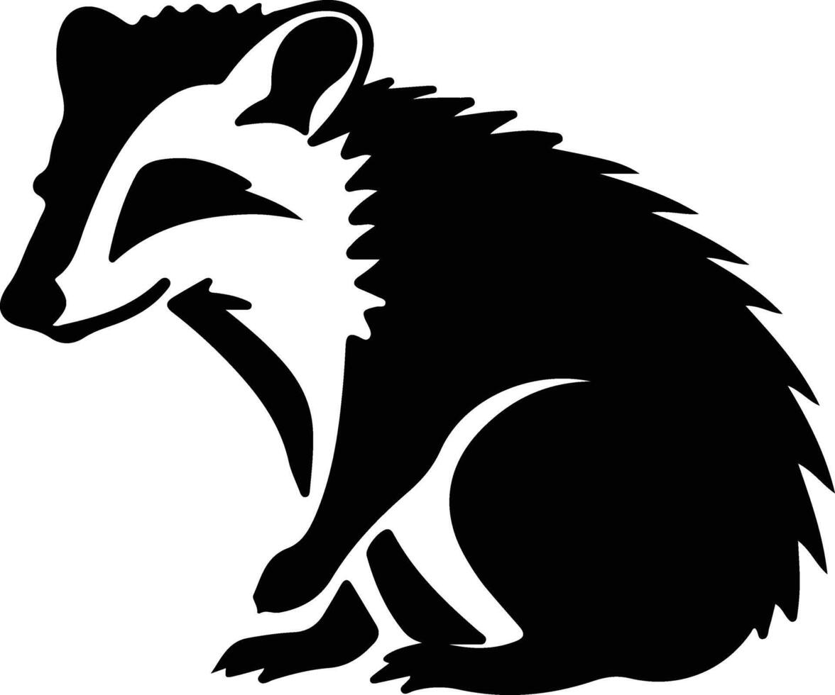 opossum zwart silhouet vector