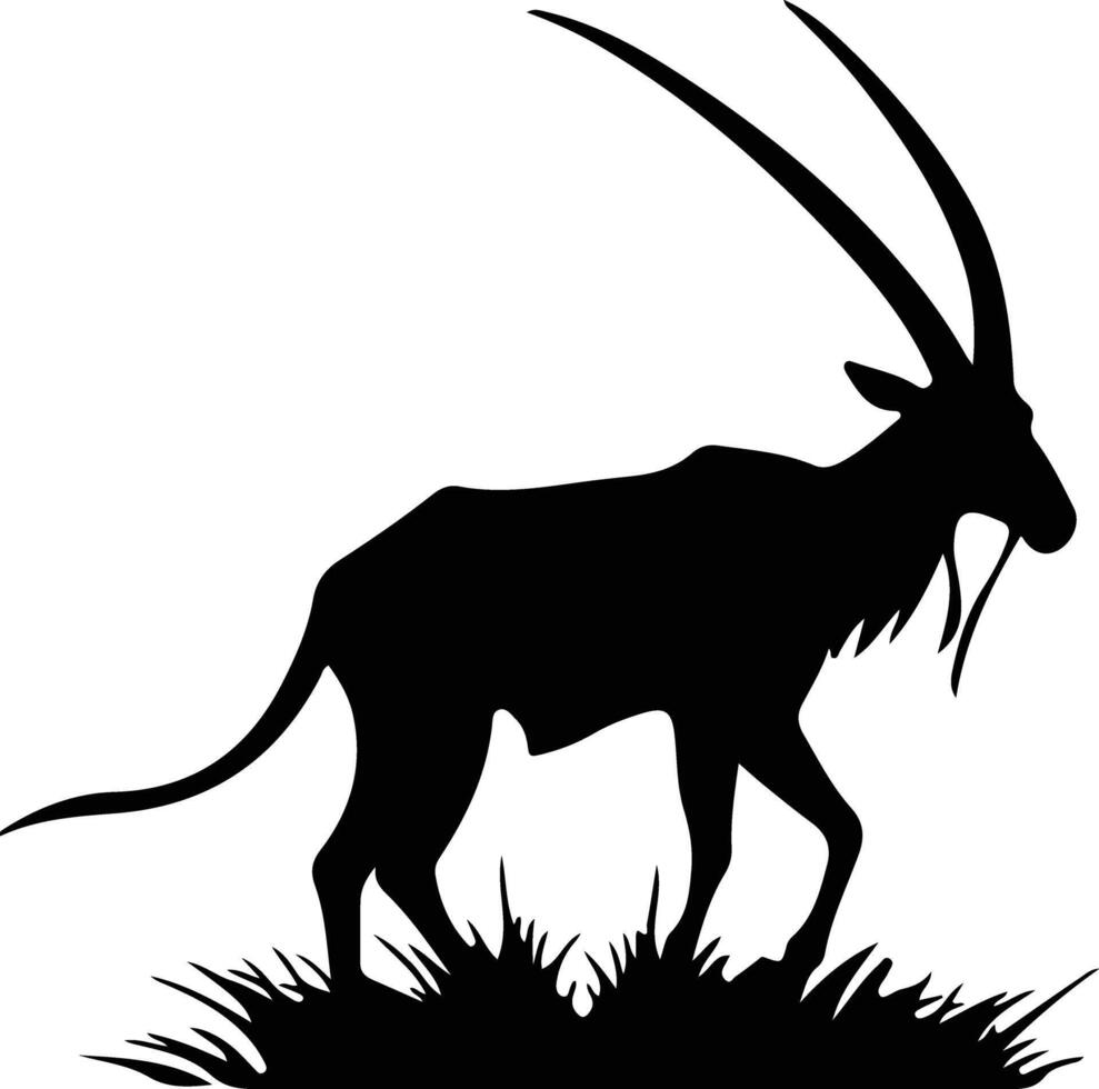 oryx zwart silhouet vector