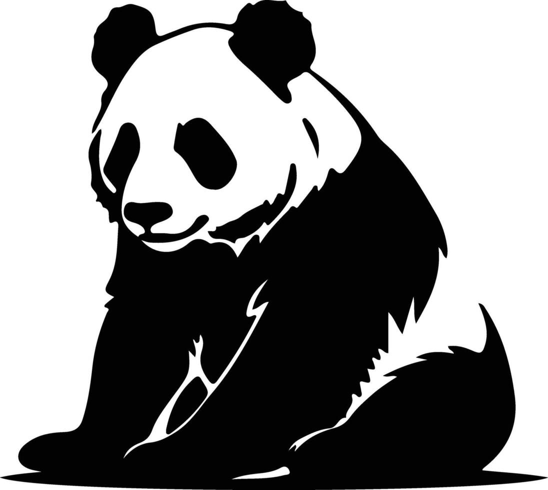 panda zwart silhouet vector