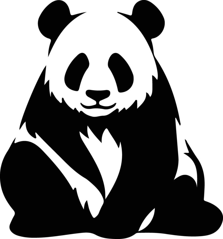 panda zwart silhouet vector