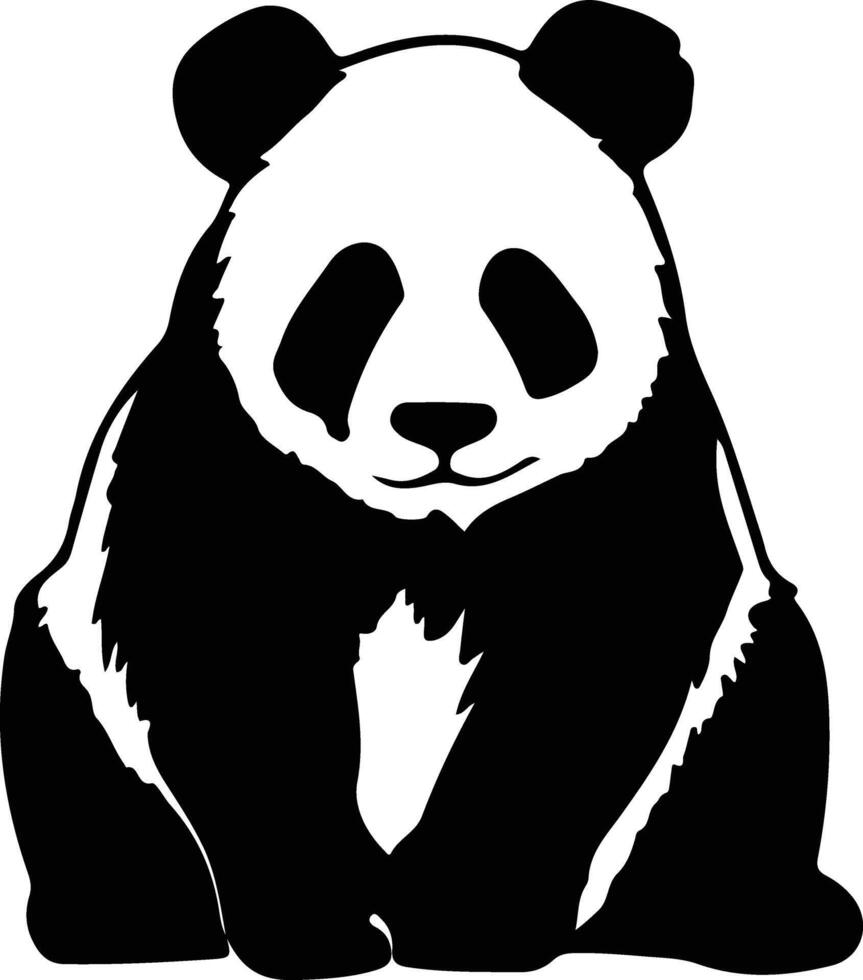 panda zwart silhouet vector