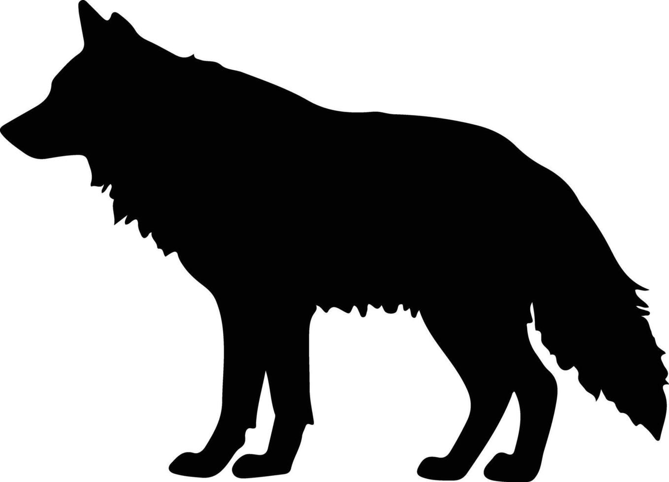 rood wolf zwart silhouet vector