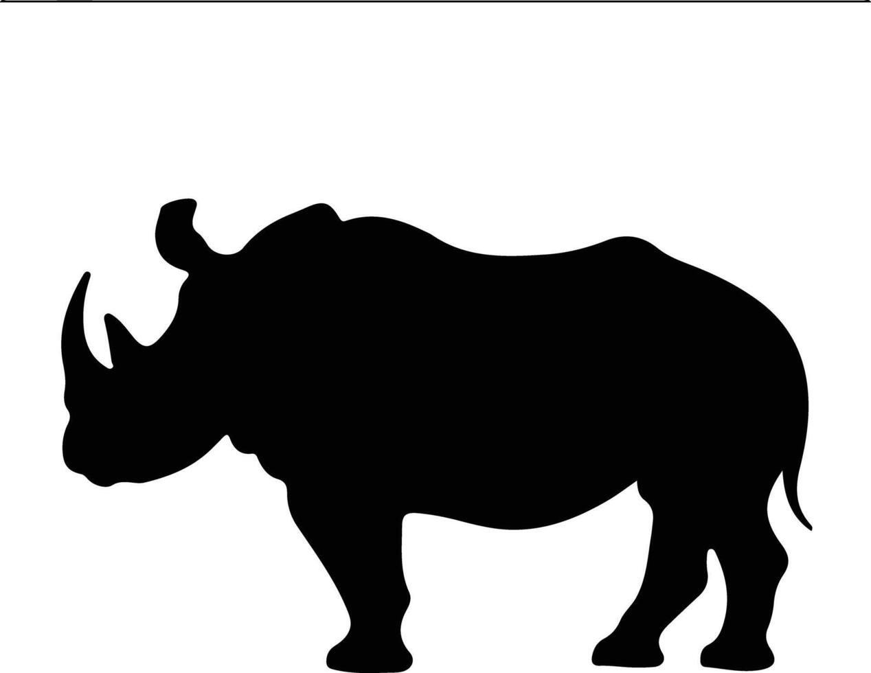 neushoorn zwart silhouet vector