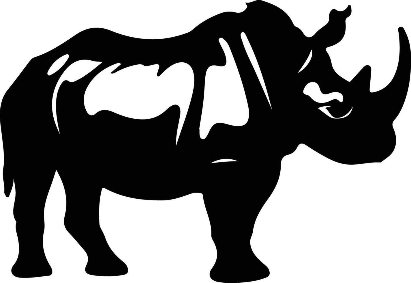 neushoorn zwart silhouet vector