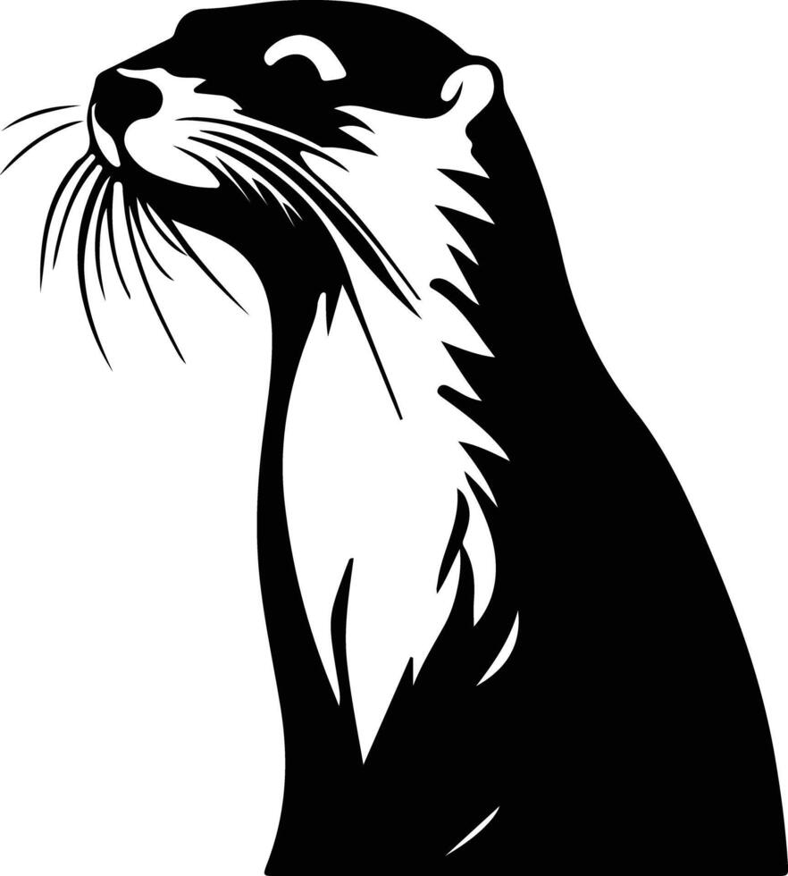 rivier- Otter zwart silhouet vector