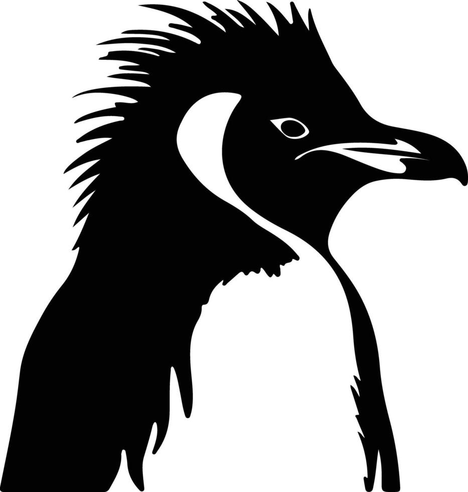 rockhopper pinguïn zwart silhouet vector