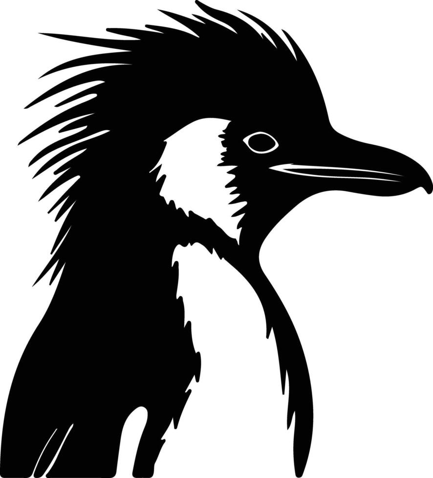 rockhopper pinguïn zwart silhouet vector