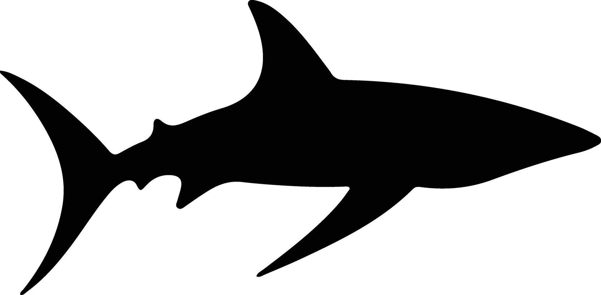 dorsmachine haai zwart silhouet vector