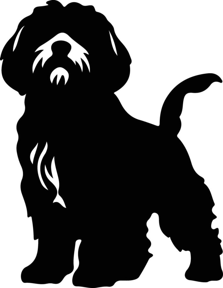 Portugees water hond zwart silhouet vector