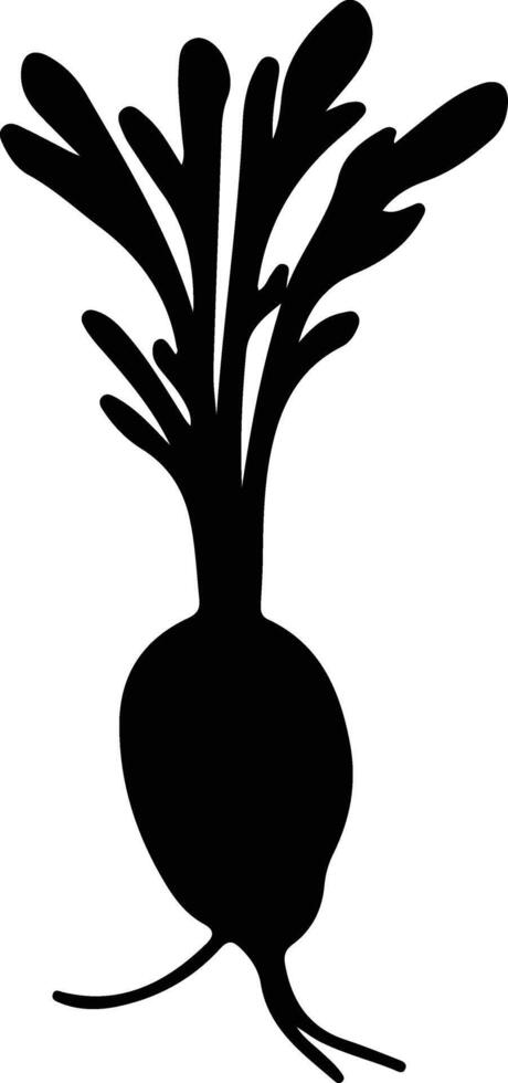 daikon zwart silhouet vector