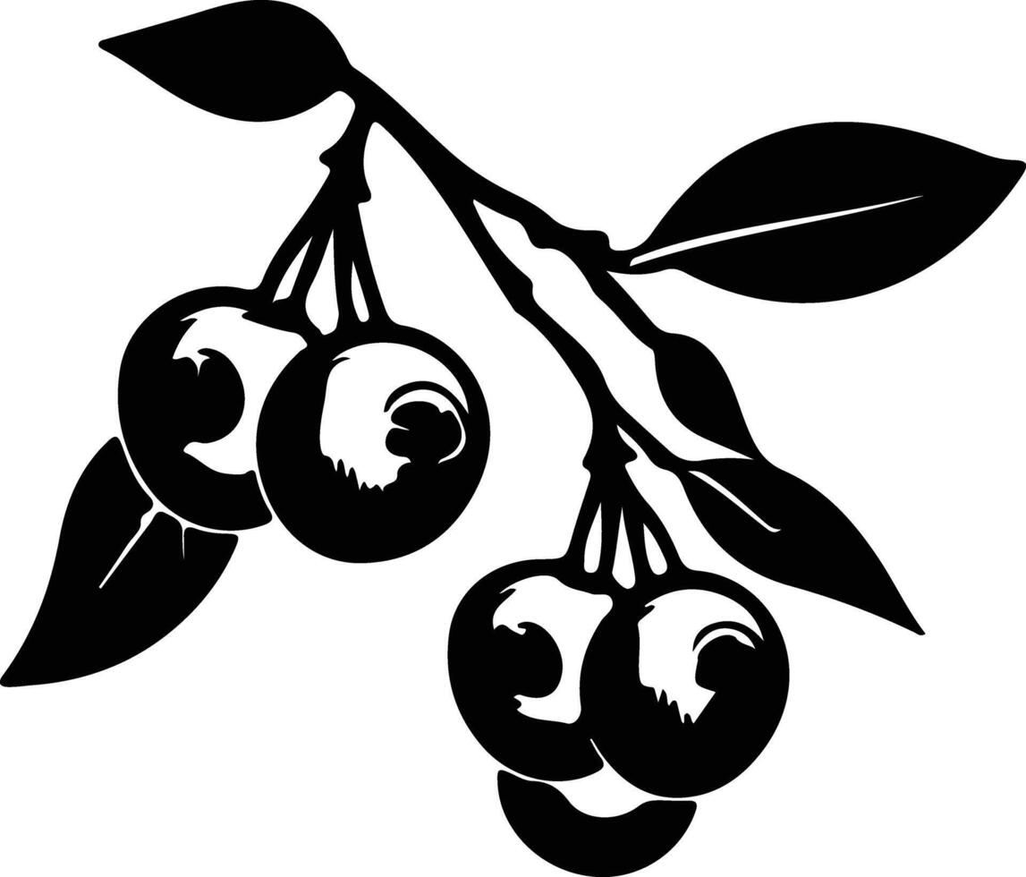 loquat zwart silhouet vector