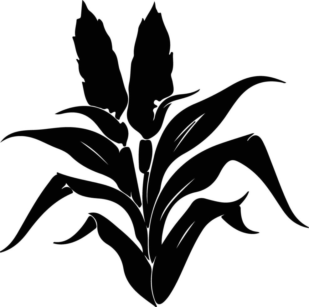 maïs zwart silhouet vector