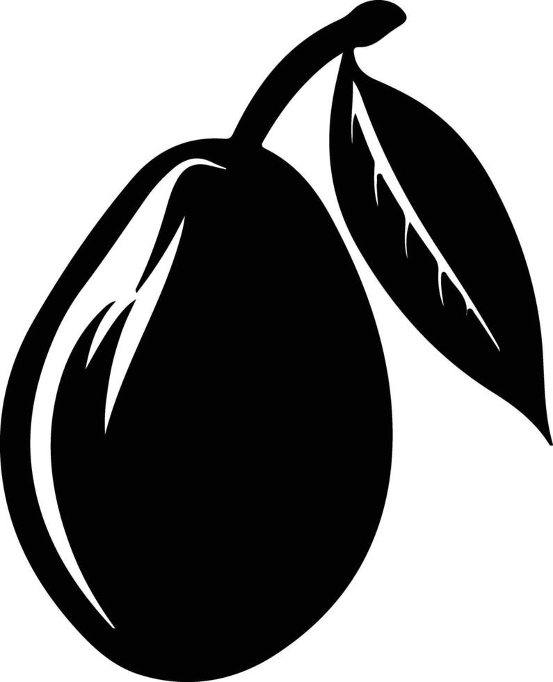 mango zwart silhouet vector