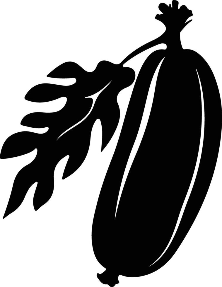 papaja zwart silhouet vector