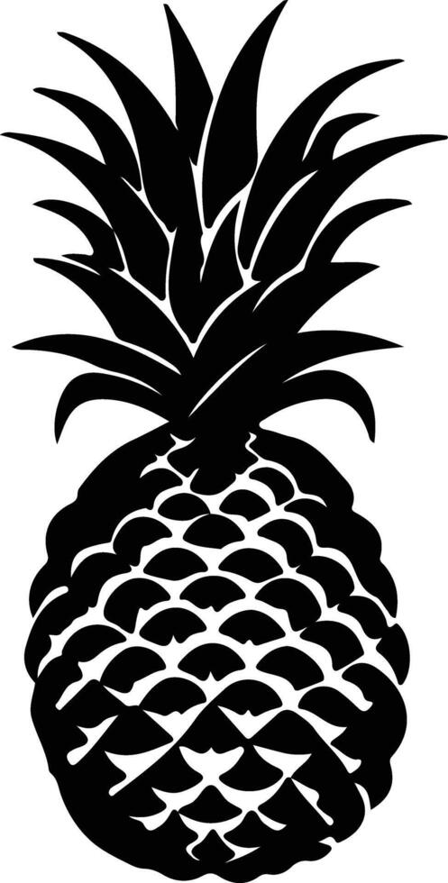 ananas zwart silhouet vector