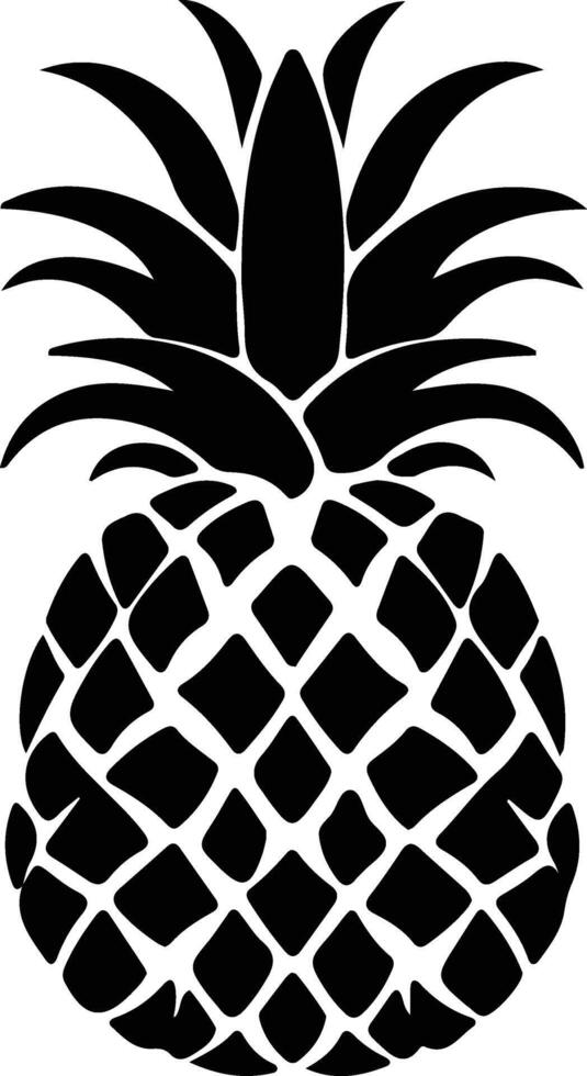 ananas zwart silhouet vector