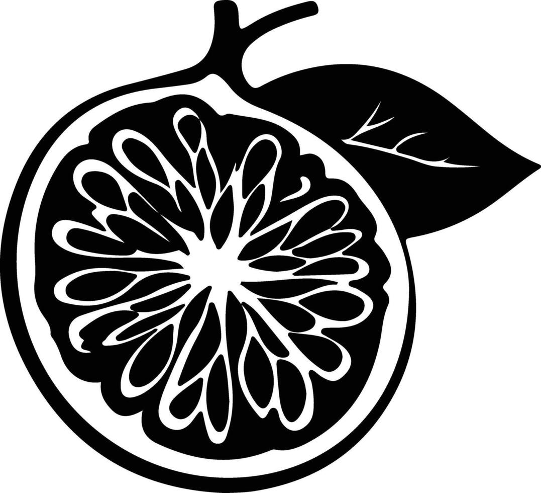 pomelo zwart silhouet vector