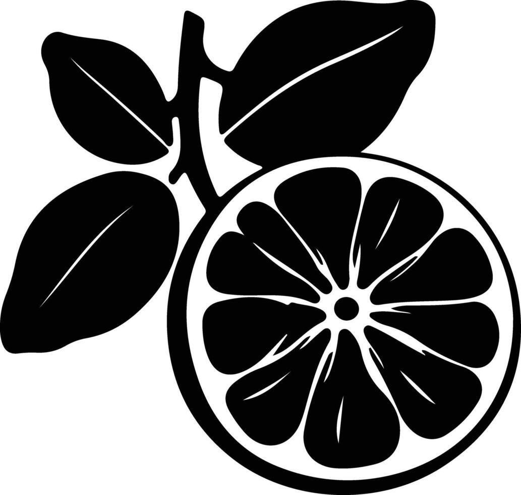 pomelo zwart silhouet vector