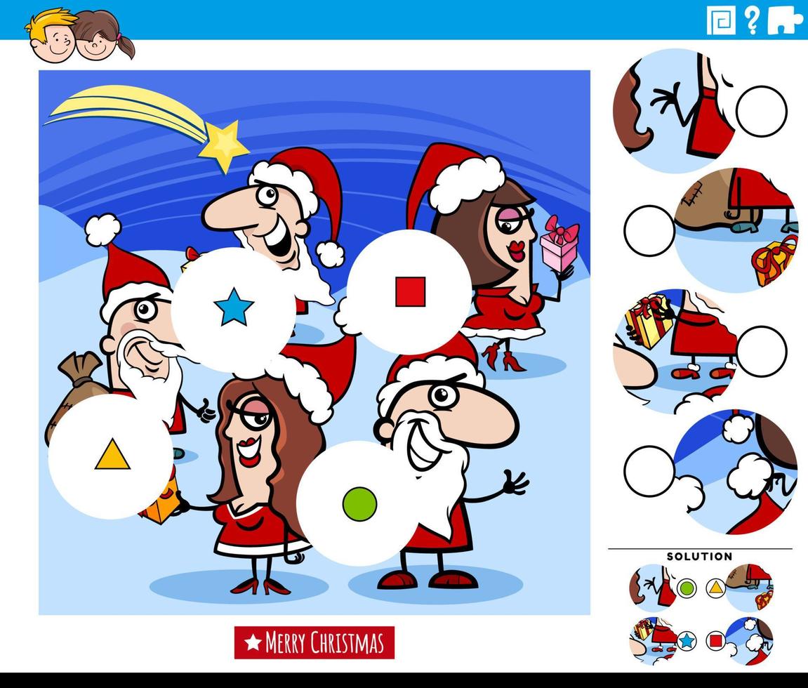 match stukken spel met gelukkige mensen op kersttijd vector