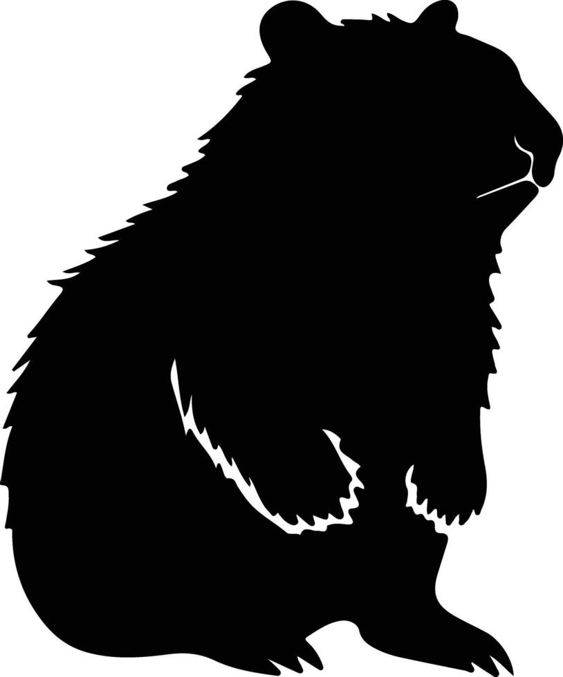 wombat zwart silhouet vector