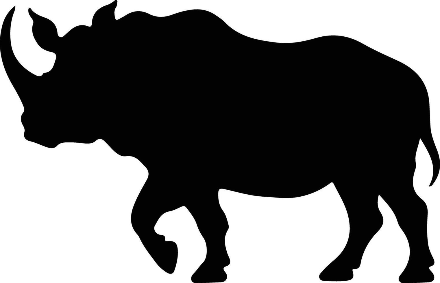 wollig neushoorn zwart silhouet vector