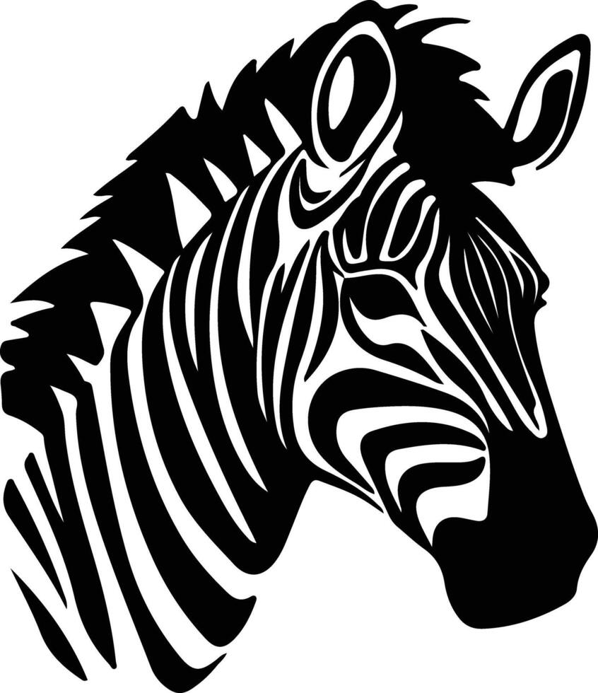 zebra zwart silhouet vector