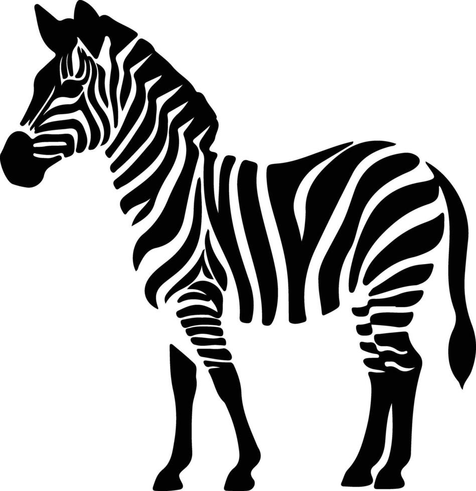 zebra zwart silhouet vector