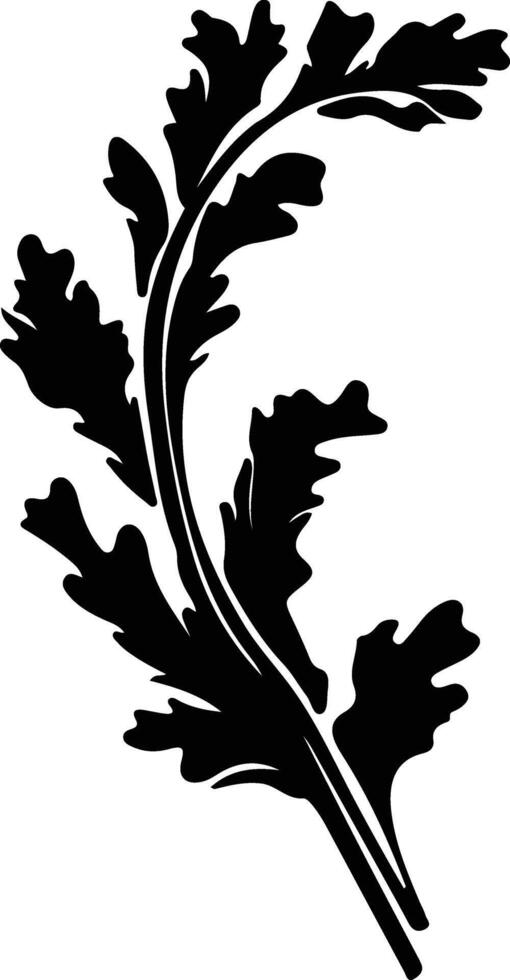 rucola zwart silhouet vector