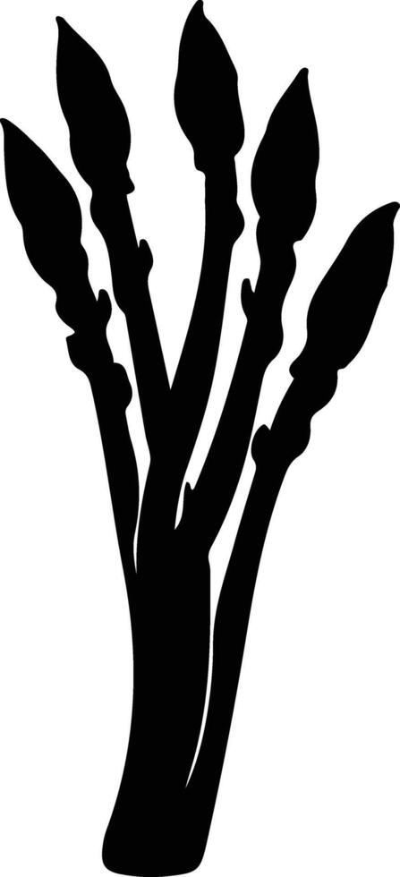asperges zwart silhouet vector