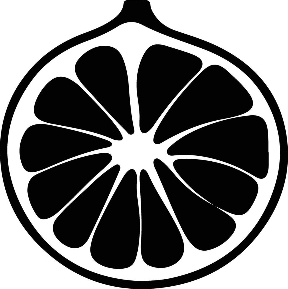 grapefruit zwart silhouet vector