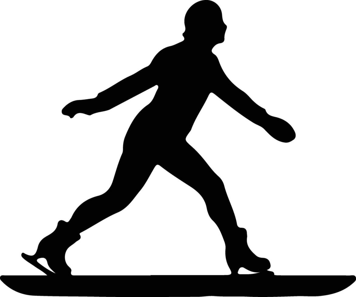 ijs het schaatsen zwart silhouet vector