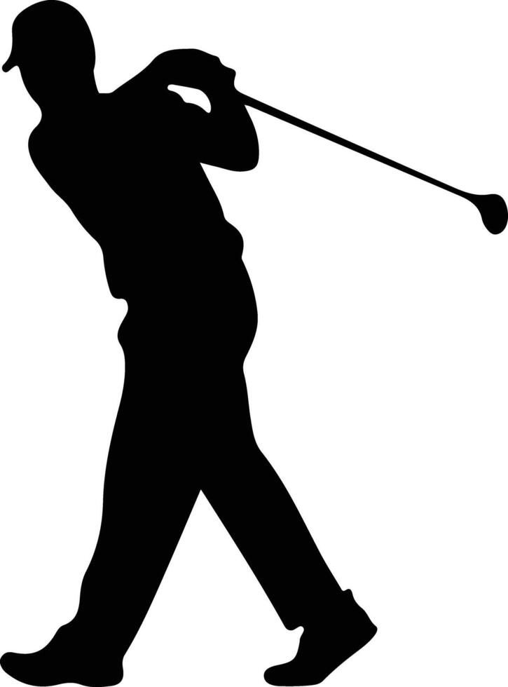 golfspeler zwart silhouet vector