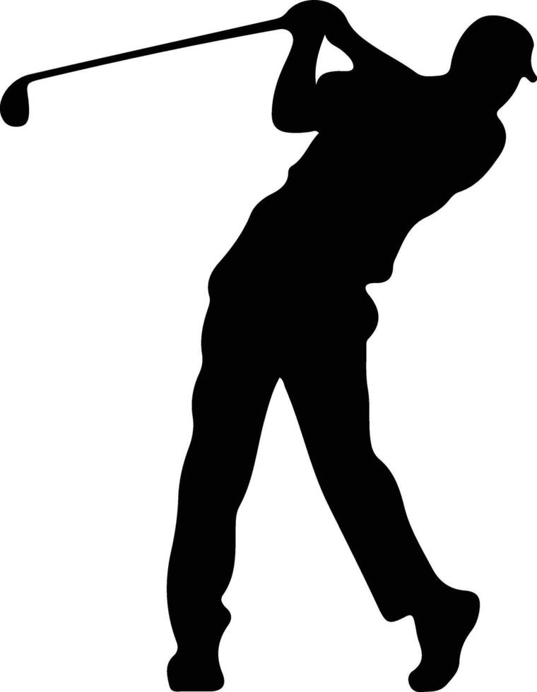 golfspeler zwart silhouet vector