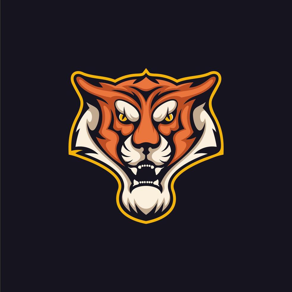 gemakkelijk logo voor tijger hoofd vector