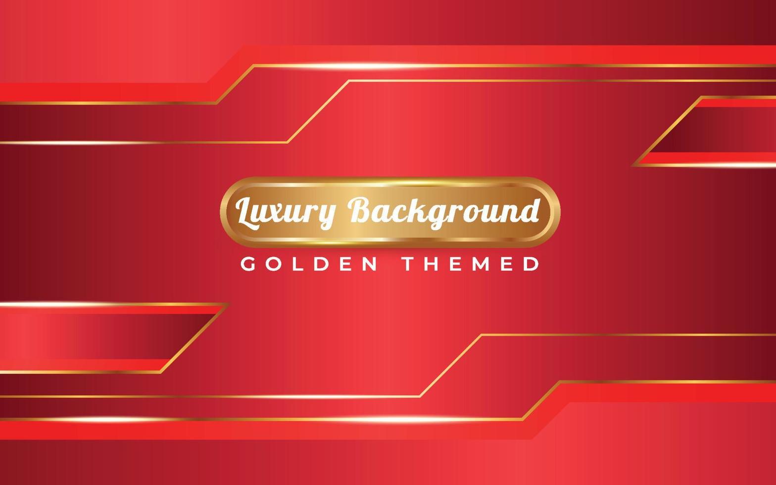 luxe volledig rood kleurverloop achtergrond gouden thema vector