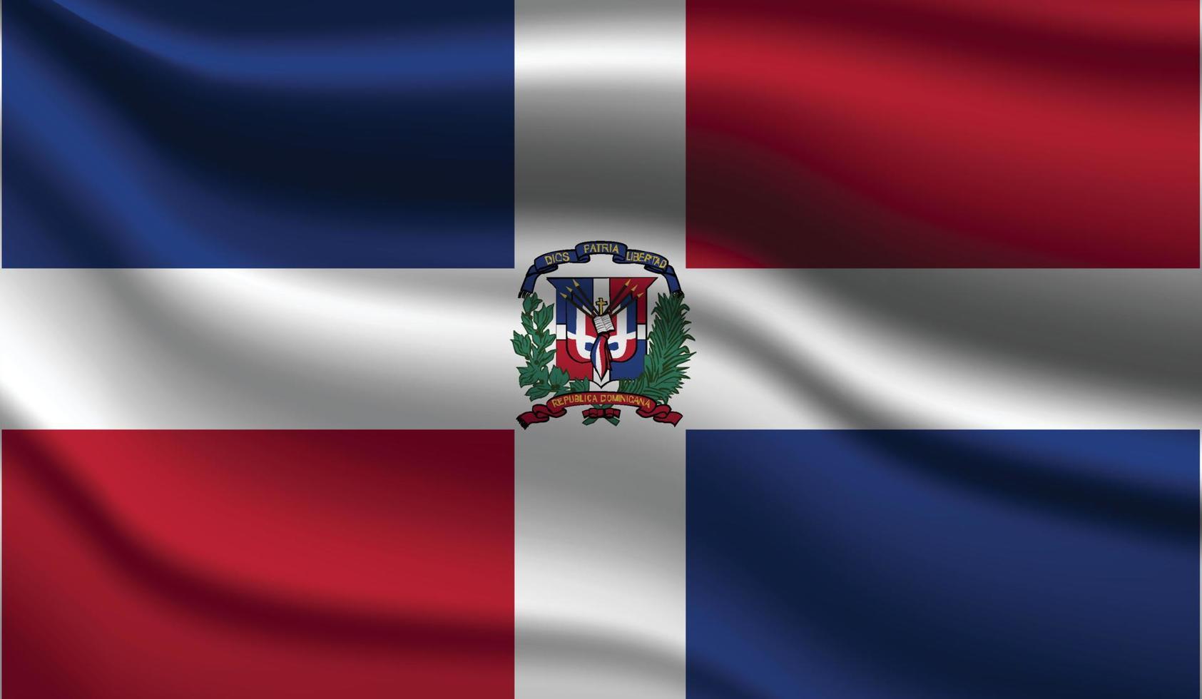 dominicaanse republiek realistisch modern vlagontwerp vector