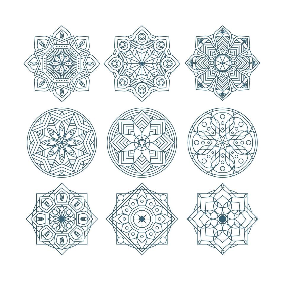 vector reeks van kleurrijk bloemen mandala's decoratief luxe mandala ontwerp elegant kleurrijk mandala achtergrond symmetrisch kleurrijk patroon, Indisch patroon, oosters geklets