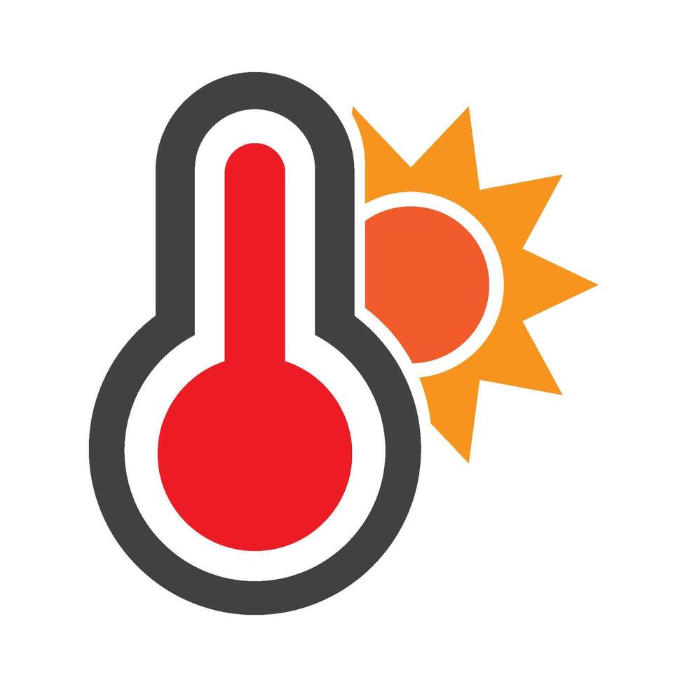 heet temperatuur icoon logo vector ontwerp sjabloon