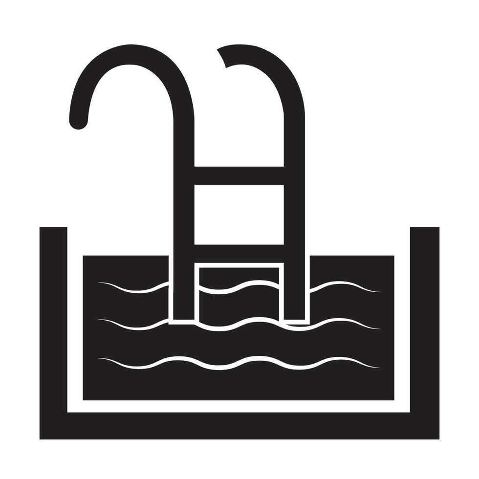 zwemmen zwembad icoon logo vector ontwerp sjabloon