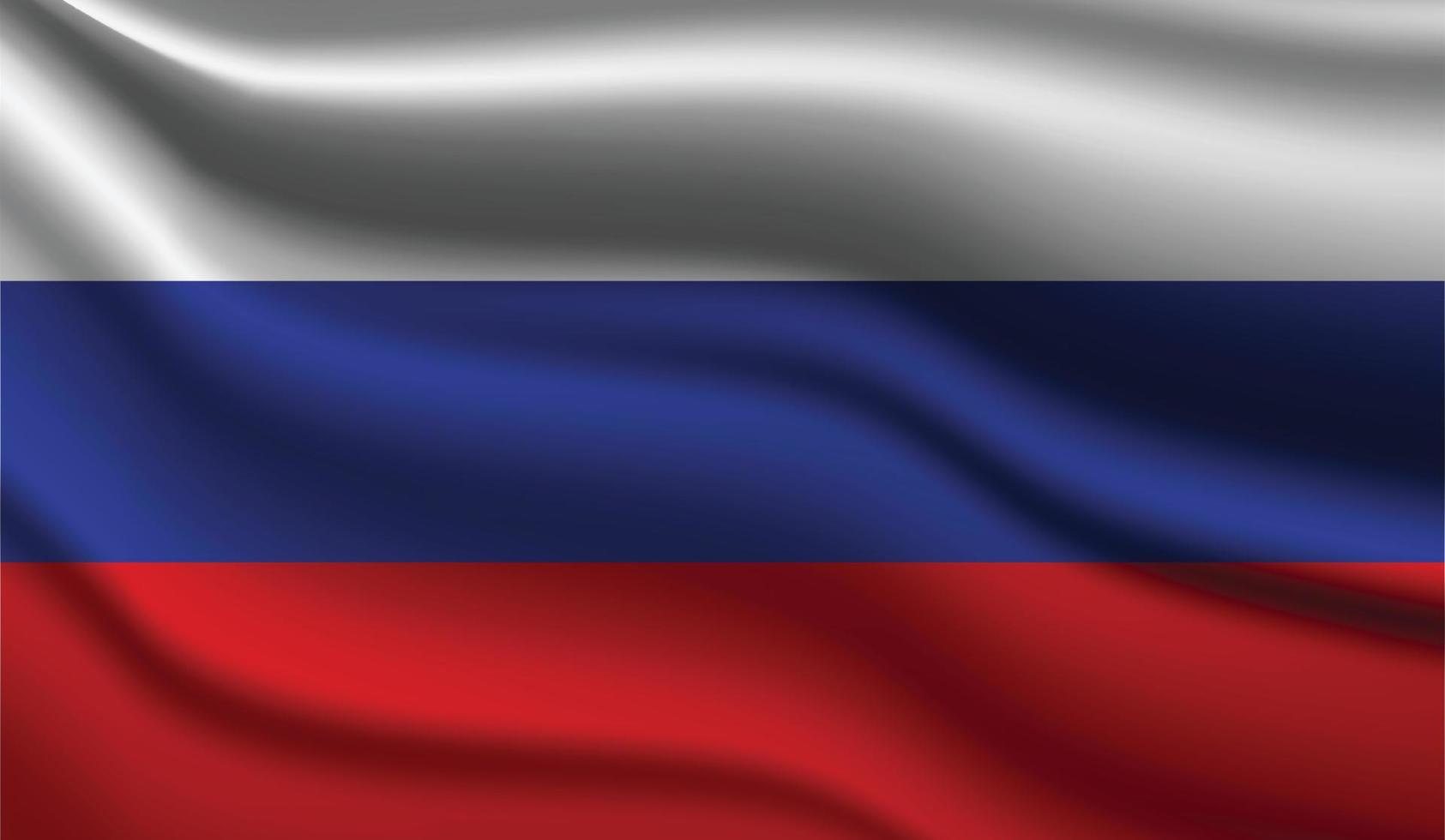 Rusland realistisch modern vlagontwerp vector