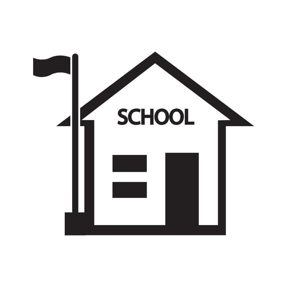 school- gebouw icoon logo vector ontwerp sjabloon